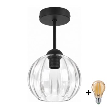 BRILAGI - LED lubinis šviestuvas RETRO GLASS 1xE27/60W/230V skersm. 18 cm juoda/skaidri