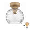 BRILAGI - LED lubinis šviestuvas RETRO GLASS 1xE27/60W/230V skersm. 18 cm smėlinė/rūkinė pilka