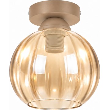 BRILAGI - LED lubinis šviestuvas RETRO GLASS 1xE27/60W/230V skersm. 18 cm smėlinė / rūkinė smėlio spalva