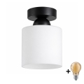 BRILAGI - LED lubinis šviestuvas RETRO GLASS 1xE27/60W/230V skersmuo 10 cm juoda/balta