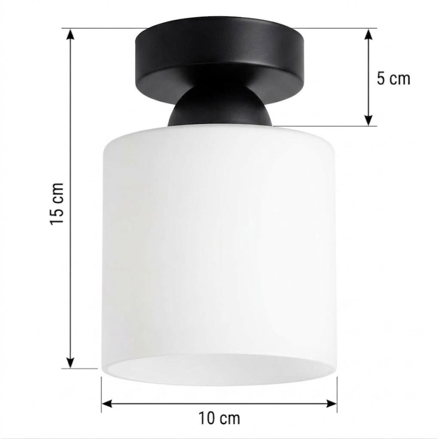 BRILAGI - LED lubinis šviestuvas RETRO GLASS 1xE27/60W/230V skersmuo 10 cm juoda/balta