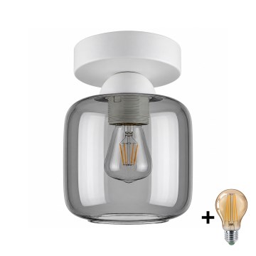 BRILAGI - LED lubinis šviestuvas RETRO GLASS 1xE27/60W/230V skersmuo 14 cm balta/dūminė pilka