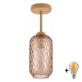 BRILAGI - LED lubinis šviestuvas RETRO GLASS 1xE27/60W/230V skersmuo 14 cm smėlinė/dūminė ruda