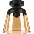 BRILAGI - LED lubinis šviestuvas RETRO GLASS 1xE27/60W/230V skersmuo 15,5 cm juoda/dūminė smėlinė