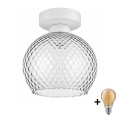 BRILAGI - LED lubinis šviestuvas RETRO GLASS 1xE27/60W/230V skersmuo 18 cm balta/dūminė pilka