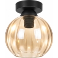 BRILAGI - LED lubinis šviestuvas RETRO GLASS 1xE27/60W/230V skersmuo 18 cm juoda/dūminė smėlinė