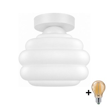 BRILAGI - LED lubinis šviestuvas RETRO GLASS 1xE27/60W/230V skersmuo 20 cm balta/balta