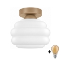 BRILAGI - LED lubinis šviestuvas RETRO GLASS 1xE27/60W/230V skersmuo 20 cm smėlinė/balta