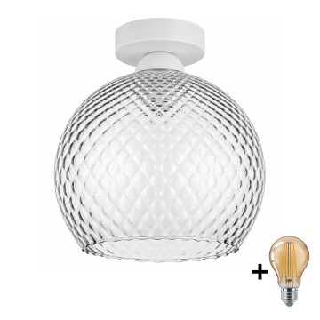 BRILAGI - LED lubinis šviestuvas RETRO GLASS 1xE27/60W/230V skersmuo 25 cm balta/dūminė pilka