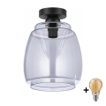 BRILAGI - LED lubinis šviestuvas RETRO GLASS 1xE27/60W/230V skersmuo 26 cm juoda/dūminė pilka