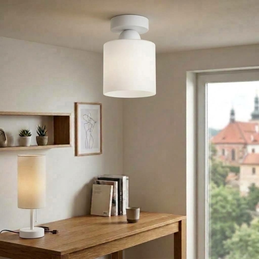 BRILAGI - LED lubinis šviestuvas RETRO GLASS 1xE27/60W/230V, Ø 10 cm, baltas