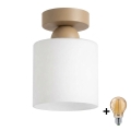 BRILAGI - LED lubinis šviestuvas RETRO GLASS 1xE27/60W/230V Ø 10 cm smėlinė/balta