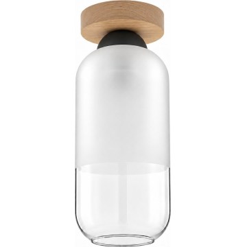 BRILAGI - LED lubinis šviestuvas RETRO GLASS 1xE27/60W/230V Ø 14 cm ąžuolas/balta
