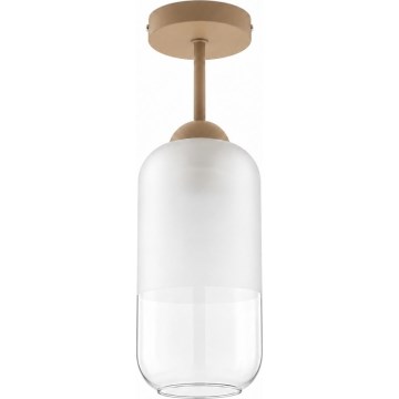 BRILAGI - LED lubinis šviestuvas RETRO GLASS 1xE27/60W/230V Ø 14 cm smėlio/balta