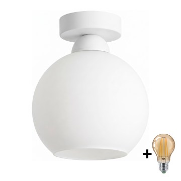 BRILAGI - LED lubinis šviestuvas RETRO GLASS 1xE27/60W/230V Ø 15 cm baltas