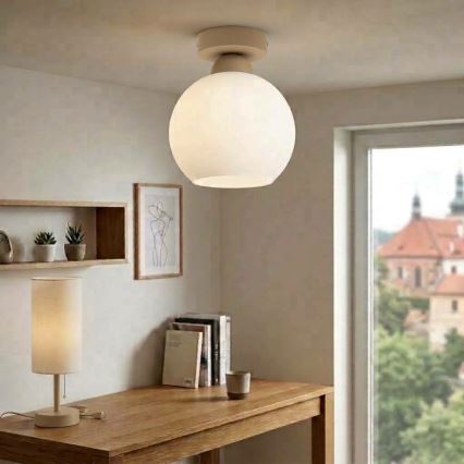 BRILAGI - LED lubinis šviestuvas RETRO GLASS 1xE27/60W/230V Ø 15 cm smėlinė/balta