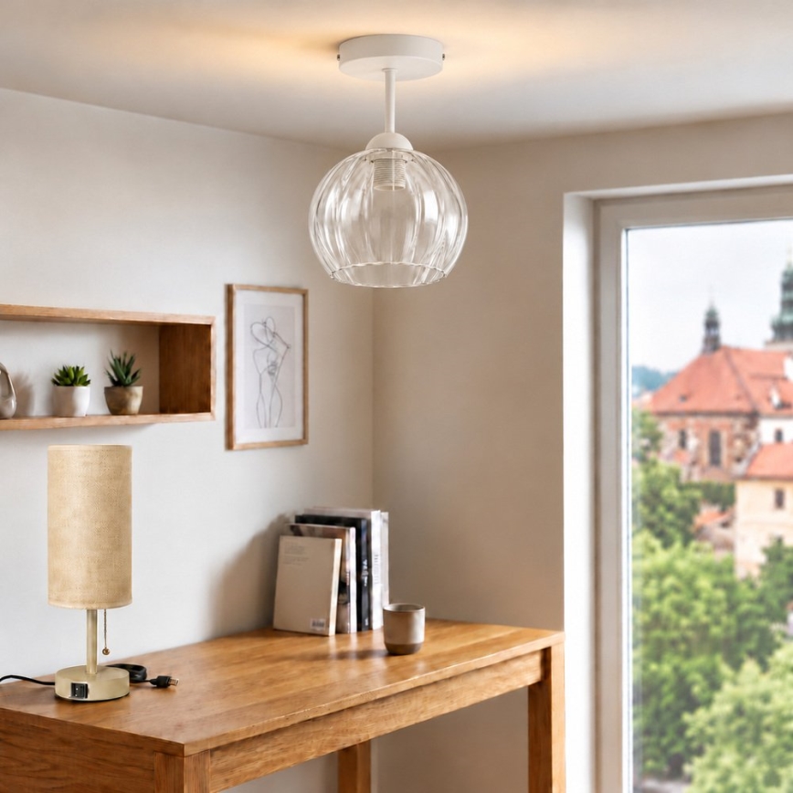 BRILAGI - LED lubinis šviestuvas RETRO GLASS 1xE27/60W/230V Ø 25 cm balta/skaidri