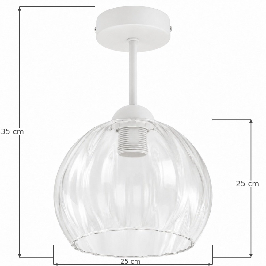 BRILAGI - LED lubinis šviestuvas RETRO GLASS 1xE27/60W/230V Ø 25 cm balta/skaidri