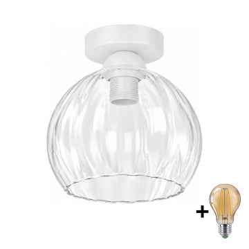 BRILAGI - LED lubinis šviestuvas RETRO GLASS 1xE27/60W/230V Ø 25 cm baltas/skaidrus