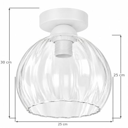 BRILAGI - LED lubinis šviestuvas RETRO GLASS 1xE27/60W/230V Ø 25 cm baltas/skaidrus
