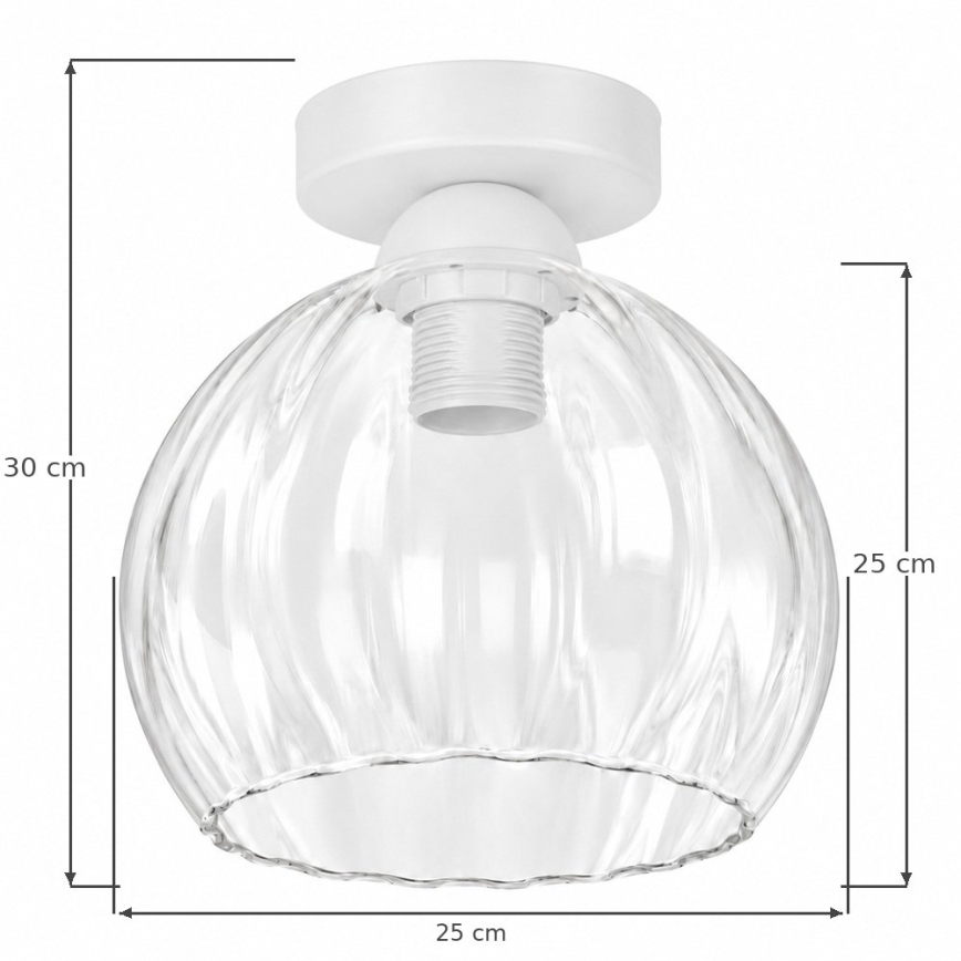 BRILAGI - LED lubinis šviestuvas RETRO GLASS 1xE27/60W/230V Ø 25 cm baltas/skaidrus