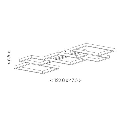 Brilagi - LED lubinis šviestuvas SHIFT, 42 W, 230 V, 4000 K, 47,5 x 122 cm, juodos spalvos