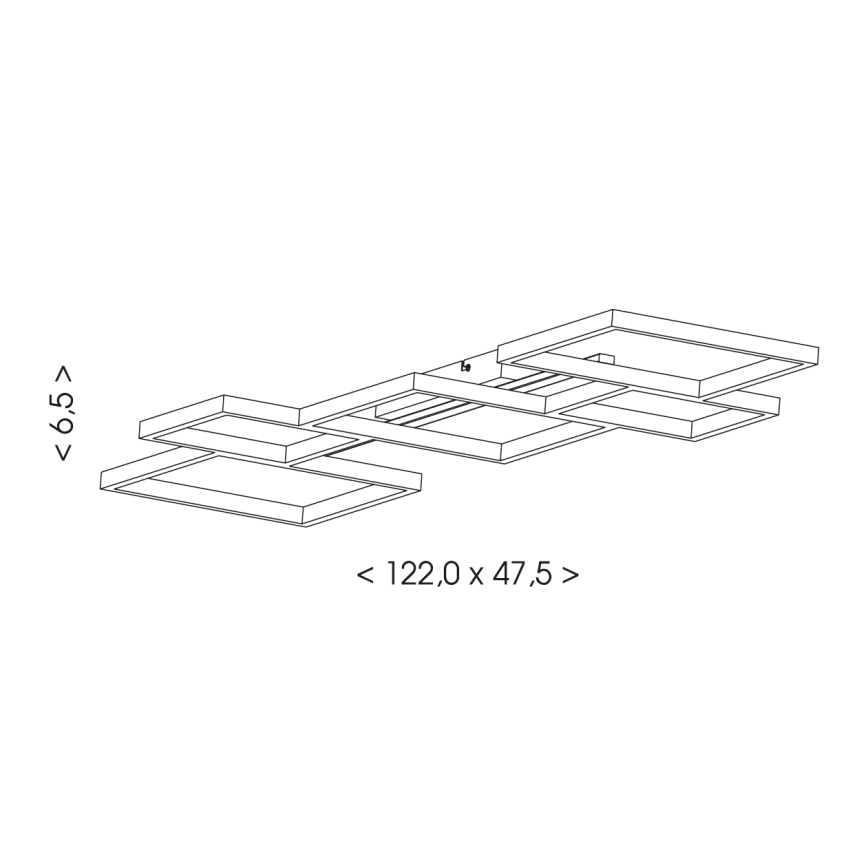 Brilagi - LED lubinis šviestuvas SHIFT, 42 W, 230 V, 4000 K, 47,5 x 122 cm, juodos spalvos