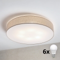 Brilagi - LED lubinis šviestuvas SIRIJA 6xE27/15W/230V, skersmuo 80 cm, smėlinis