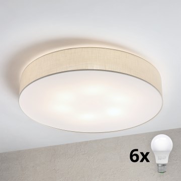 Brilagi - LED lubinis šviestuvas SIRIJA 6xE27/60W/230V, skersmuo 80 cm, kreminės spalvos