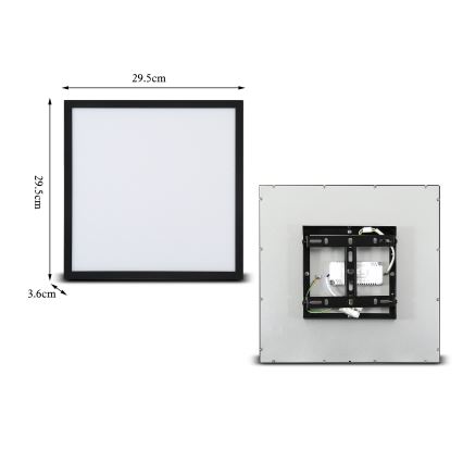 Brilagi - LED lubinis šviestuvas SLIMFRAME LED/25W/230V 30x30 cm juoda