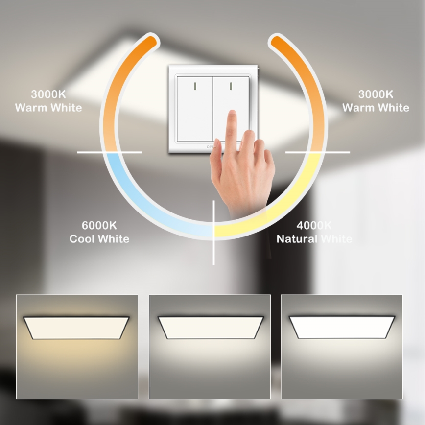 Brilagi - LED lubinis šviestuvas SLIMFRAME LED/80W/230V 120x60 cm 3000/4000/6000K juodas