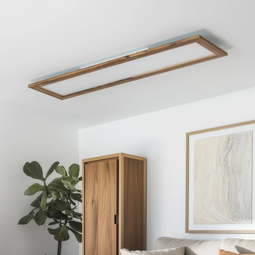 Brilagi - LED lubinis šviestuvas SLIMFRAME WOOD LED/58W/230V 124x34 cm ruda