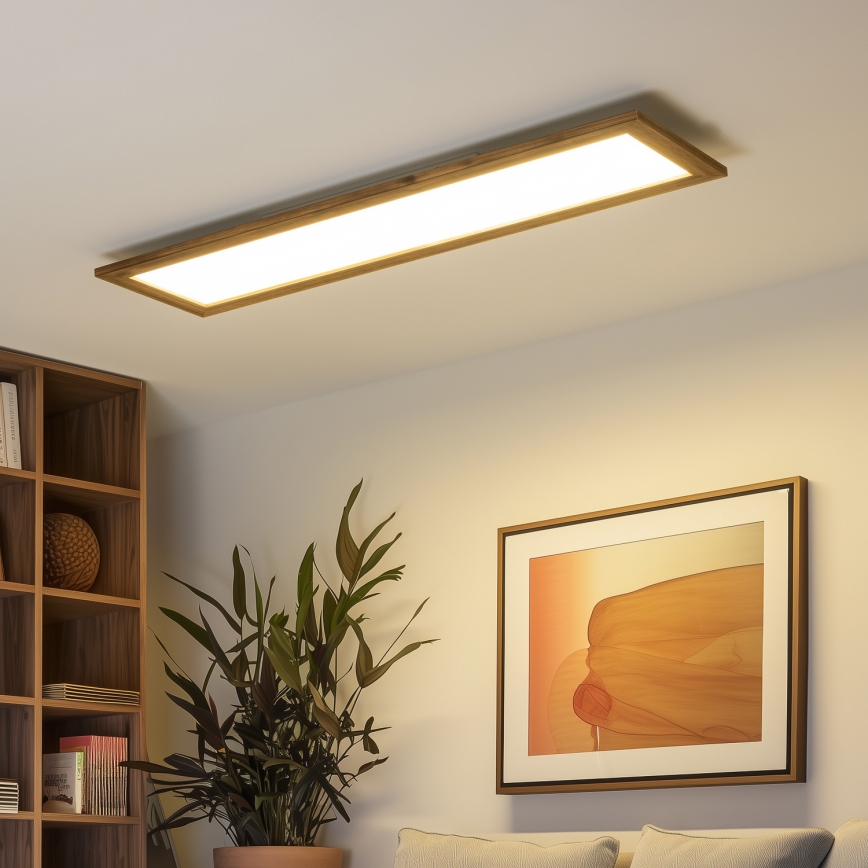 Brilagi - LED lubinis šviestuvas SLIMFRAME WOOD LED/58W/230V 124x34 cm ruda