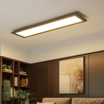 Brilagi - LED lubinis šviestuvas SLIMFRAME WOOD LED/58W/230V 124x34 cm tamsiai ruda
