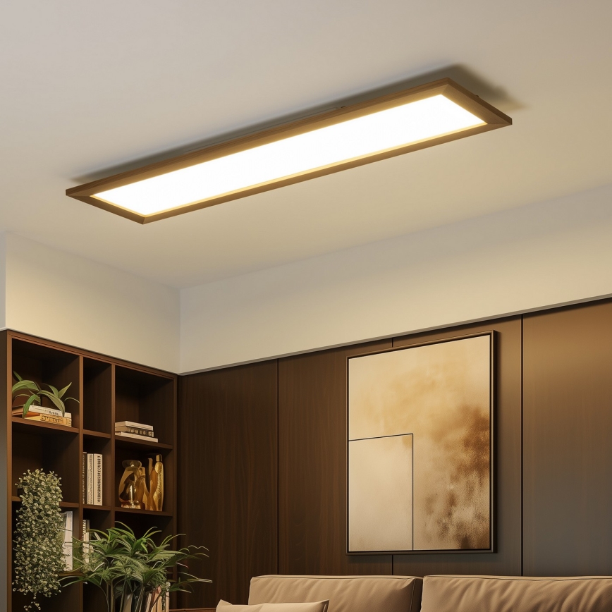 Brilagi - LED lubinis šviestuvas SLIMFRAME WOOD LED/58W/230V 124x34 cm tamsiai ruda
