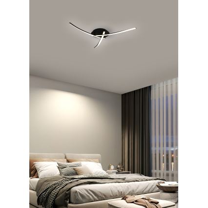 Brilagi - LED lubinis šviestuvas STRIPES LED/24W/230V, skersmuo 64 cm, juodas