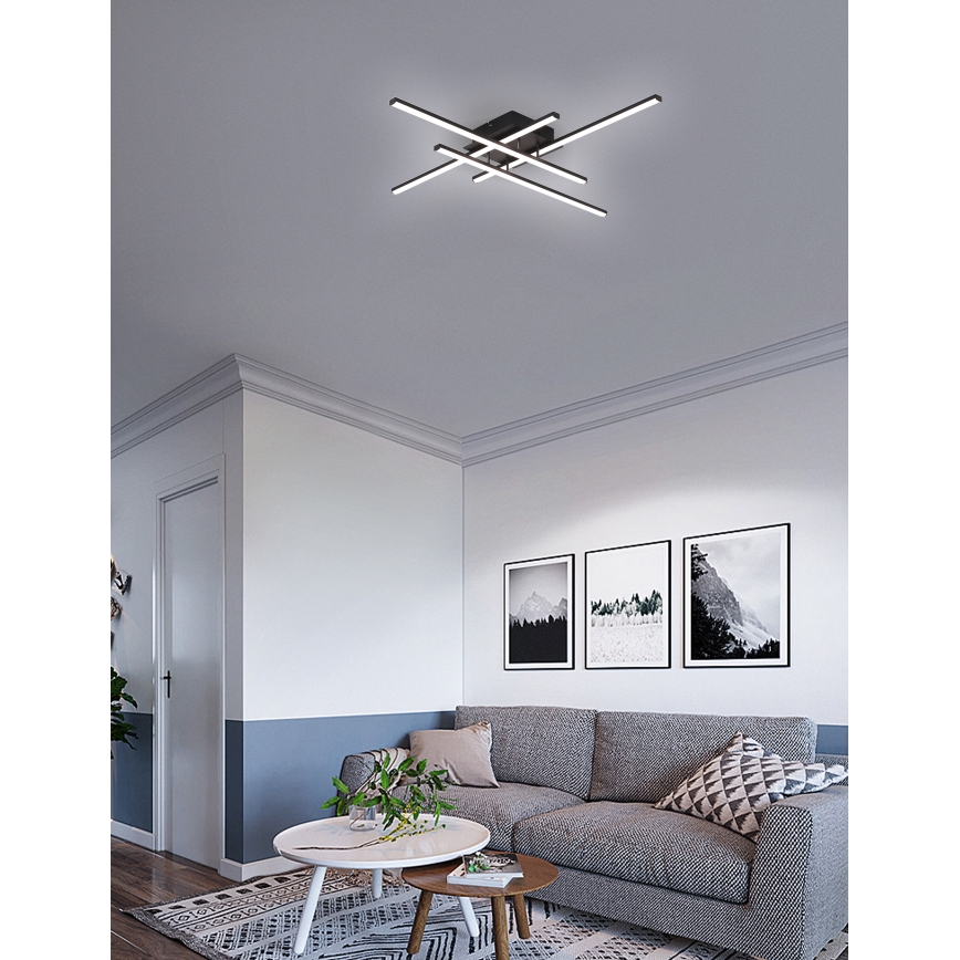 Brilagi - LED lubinis šviestuvas STRIPES LED/37W/230V 68x68 cm juodas