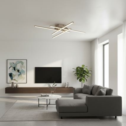 Brilagi - LED lubinis šviestuvas STRIPES LED/37W/230V 68x68 cm sidabro spalvos