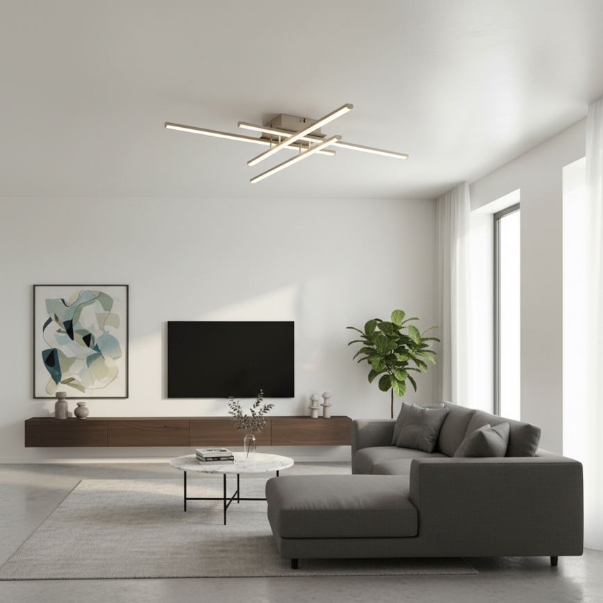 Brilagi - LED lubinis šviestuvas STRIPES LED/37W/230V 68x68 cm sidabro spalvos