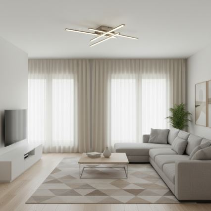 Brilagi - LED lubinis šviestuvas STRIPES LED/37W/230V 68x68 cm sidabro spalvos