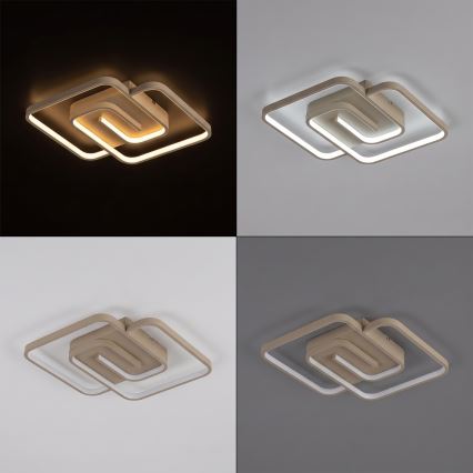 BRILAGI - LED reguliuojamas lubinis šviestuvas VELO LED/64W/230V 3000-6500K 48x48 cm smėlinė + nuotolinis valdymas