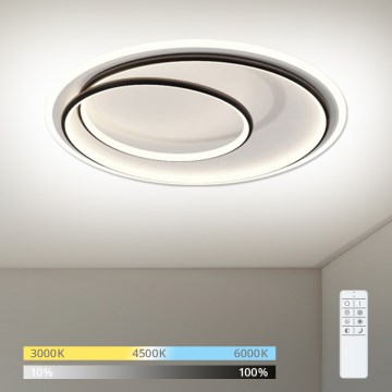 Brilagi - LED lubinis šviestuvas su reguliuojamu ryškumu FLARE LED/38W/230V 3000-6000K skersmuo 48 cm juodas/baltas + su nuotoliniu pulteliu