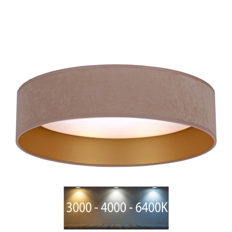 Brilagi - LED Lubinis šviestuvas VELVET LED/12W/230V d. 30 cm 3000K/4000K/6400K smėlio/aukso spalvos