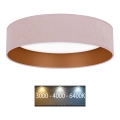 Brilagi - LED Lubinis šviestuvas VELVET LED/24W/230V d. 40 cm 3000/4000/6400K rožinis/aukso