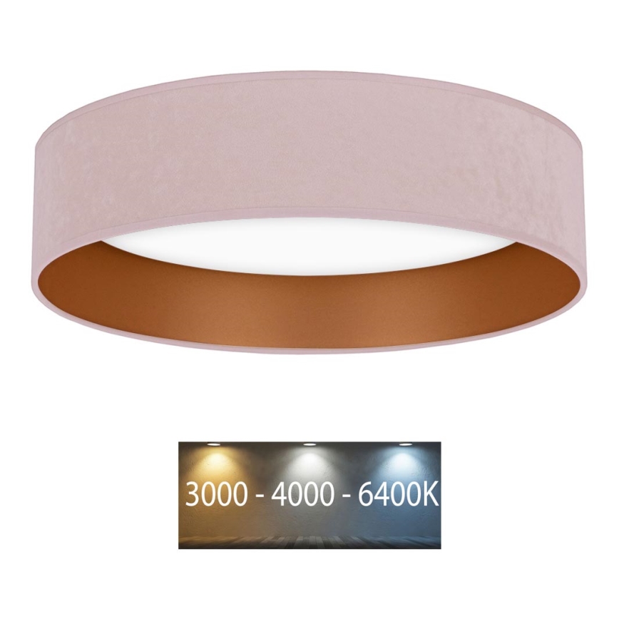 Brilagi - LED Lubinis šviestuvas VELVET LED/24W/230V d. 40 cm 3000/4000/6400K rožinis/aukso