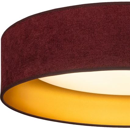 BRILAGI - LED lubinis šviestuvas VELVET SIMPLE 24W/230V 3000K, skersmuo 45 cm, vyno raudona/auksinė