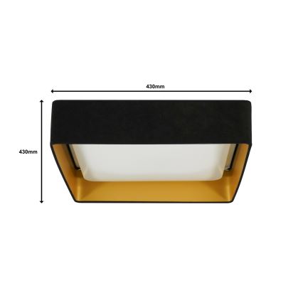 Brilagi - LED lubinis šviestuvas VELVET SQUARE LED/24W/230V juoda