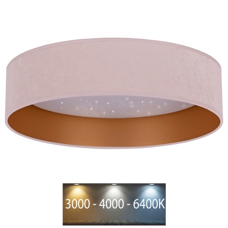Brilagi - LED Lubinis šviestuvas VELVET STAR LED/24W/230V d. 40 cm 3000K/4000K/6400K rožinis/aukso