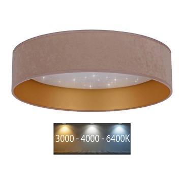 Brilagi - LED Lubinis šviestuvas VELVET STAR LED/24W/230V d. 40 cm 3000K/4000K/6400K smėlio/aukso spalva