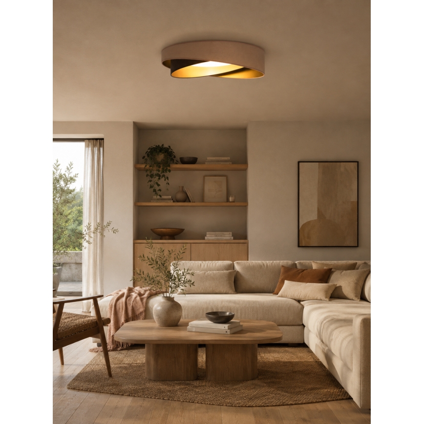 BRILAGI - LED lubinis šviestuvas VELVET TWIST LED/24W/230V 4000K skersmuo 55 cm smėlinis/rudas/auksinis